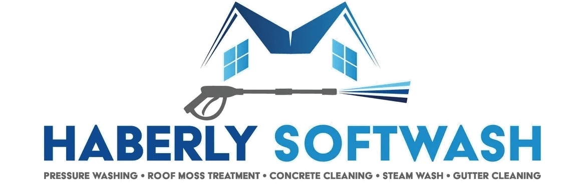 Logo of a home cleaning service with a house roof and windows.