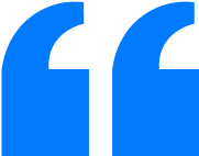 Blue quotation marks on black background.